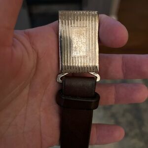 J. Crew Brown Leather Belt with Silver Buckle